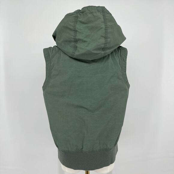 Sperry Top Sider Hide Away Hoodie Vest Thyme with Orange Accents Size Small - Picture 6 of 8